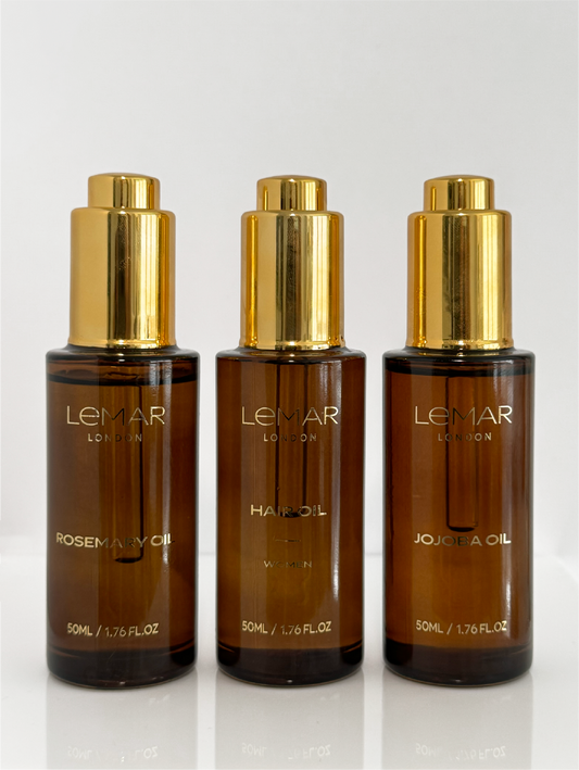Lemar 100% Pure Rosemary Oil, Women's Hair Oil & Jojoba Oil Bundle