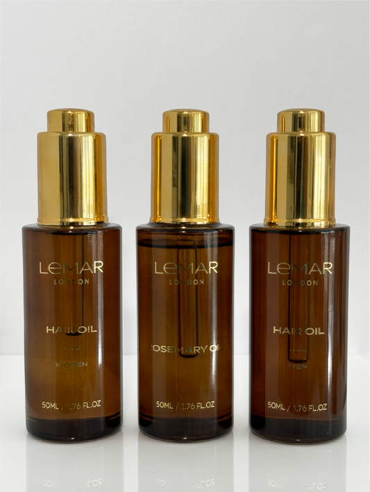 Lemar Men's Hair Oil, Women's Hair Oil & Rosemary Oil Mix Bundle
